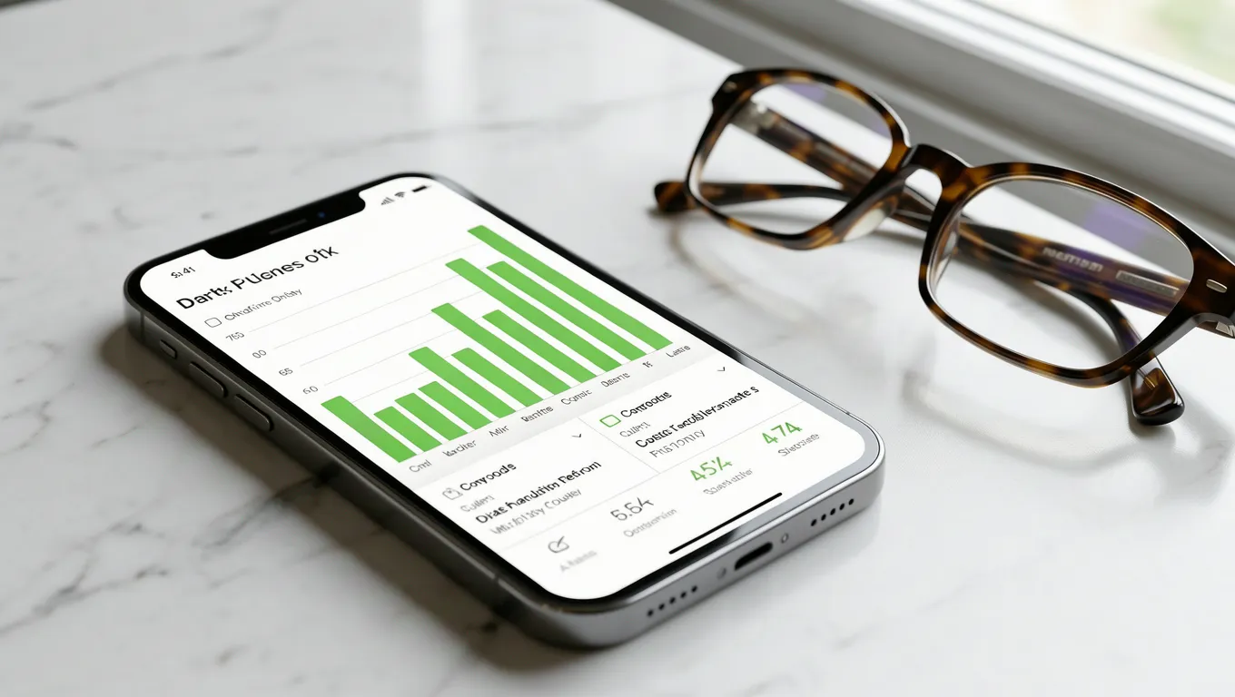 Modern smartphone showing financial growth trends for best online personal loans