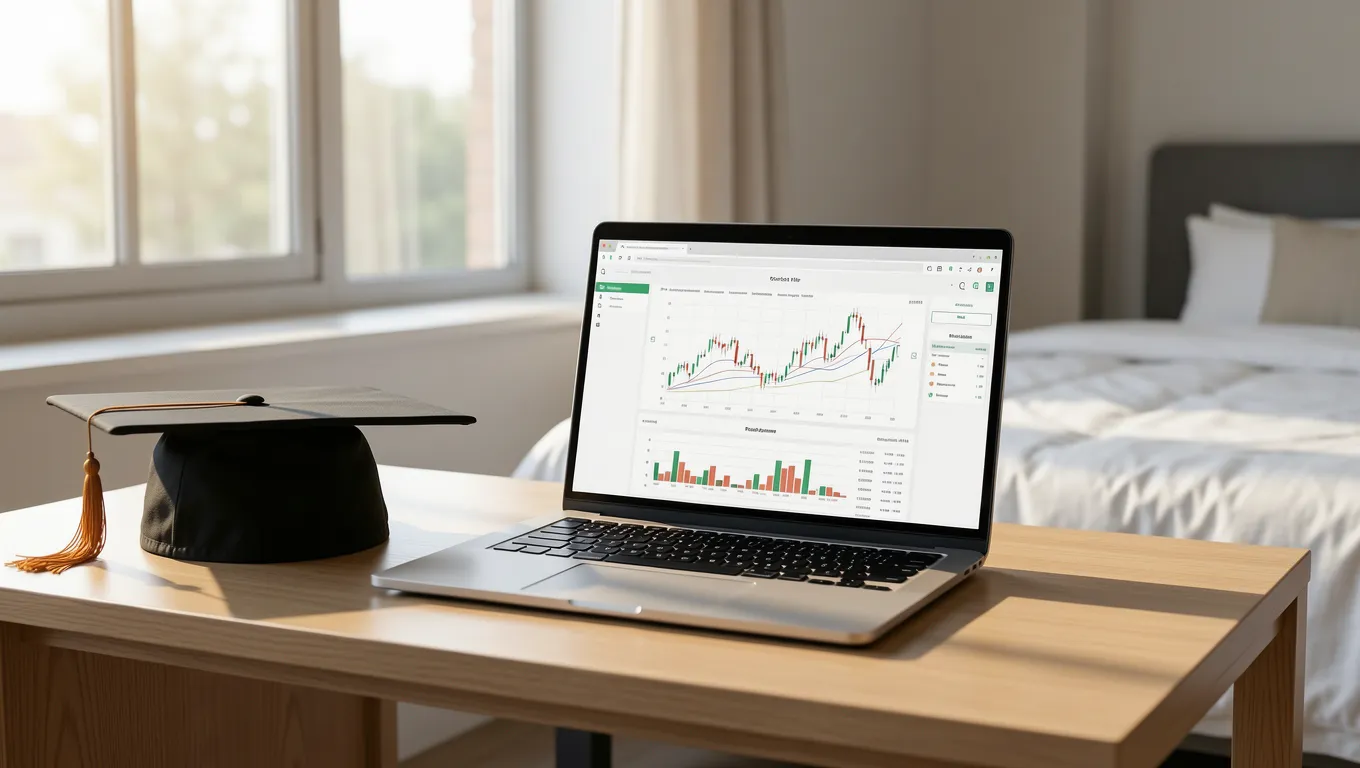 Best personal loans for students concept featuring a laptop and graduation cap